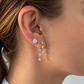 Round Lab grown Diamonds Drop Earrings Set