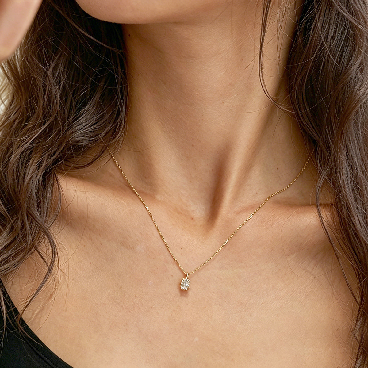 1.0 Carat Marquise Cut Lab-grown Diamonds Pendant Necklace