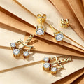 Lab grown Diamonds Antique Cluster Earrings Set