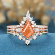 Kite Cut Sunstone Wedding Bridal Set