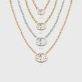 1.0 Carat Oval Cut Lab grown diamond Pendant Necklace