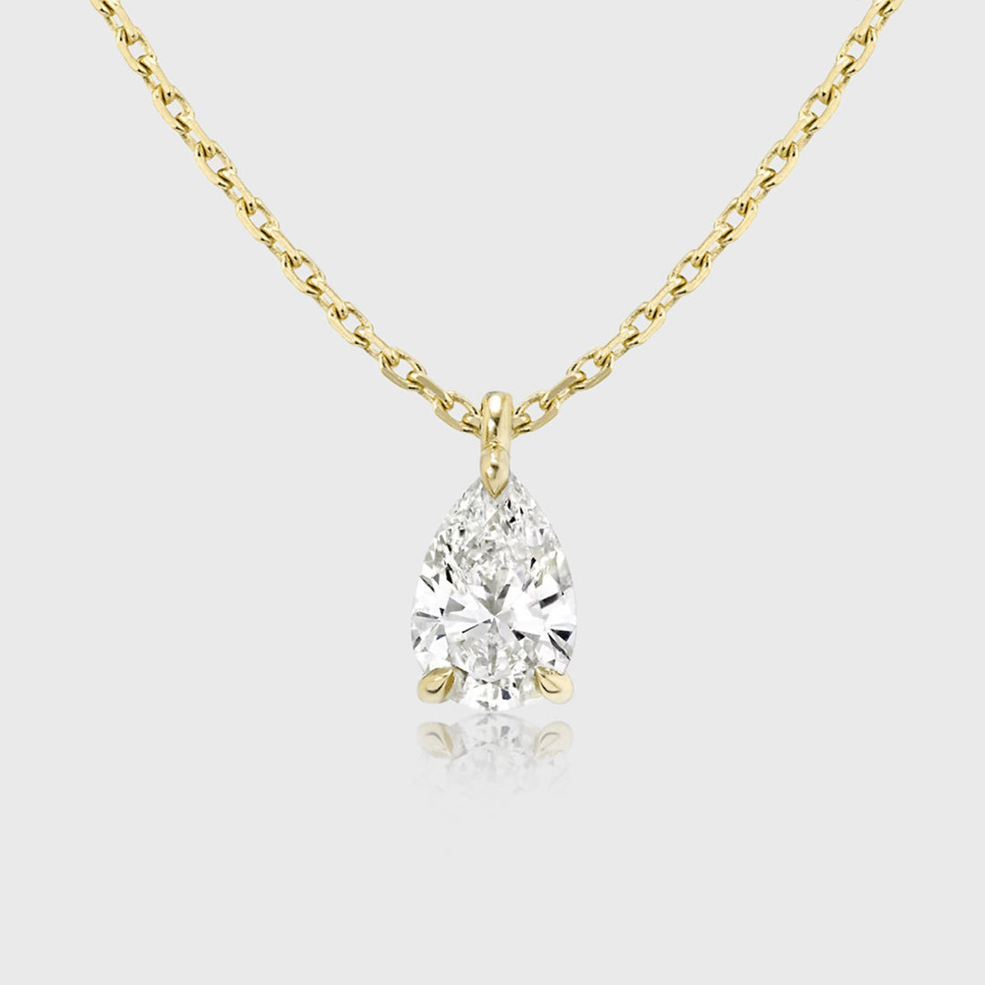 1.0Carat Pear Cut Lab grown diamond Pendant Necklace