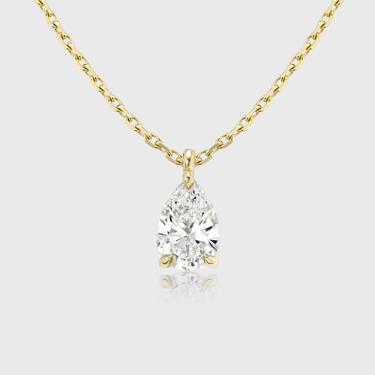 1.0Carat Pear Cut Lab grown diamond Pendant Necklace