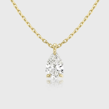 1.0Carat Pear Cut Lab grown diamond Pendant Necklace