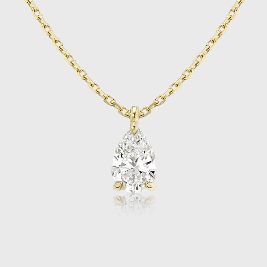 1.0Carat Pear Cut Lab grown diamond Pendant Necklace