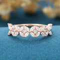 Marquise cut Moissanite | Diamond Half Eternity Wedding Band