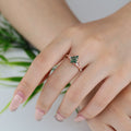 Nature Inspired Kite cut Moss Agate Leaf Gold Engagement Ring