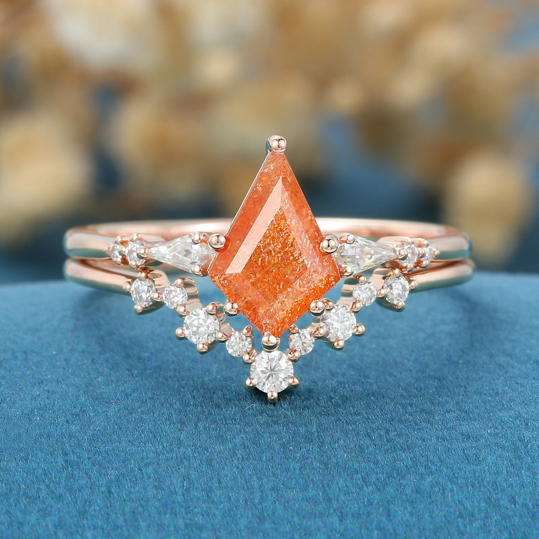 Kite Cut Sun Stone Wedding Bridal Set
