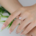 Nature Inspired Marquise cut Moissanite Leaf Gold Engagement Ring