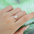 Nature Inspired Oval cut Moissanite Leaf Gold Engagement Ring