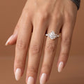 1.0CT~5.0CT Pear cut Lab grown Diamond Cluster Engagement Ring