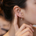 Triple Lab grown Diamonds Hoop Earrings Set