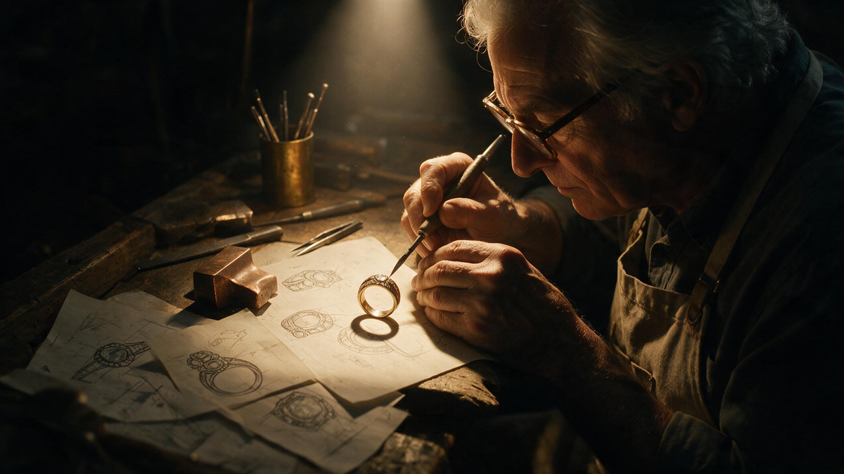 A collage of handcrafted rings and the people who wear them