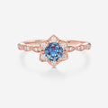 Round Cut Lab Alexandrite Engagement Ring