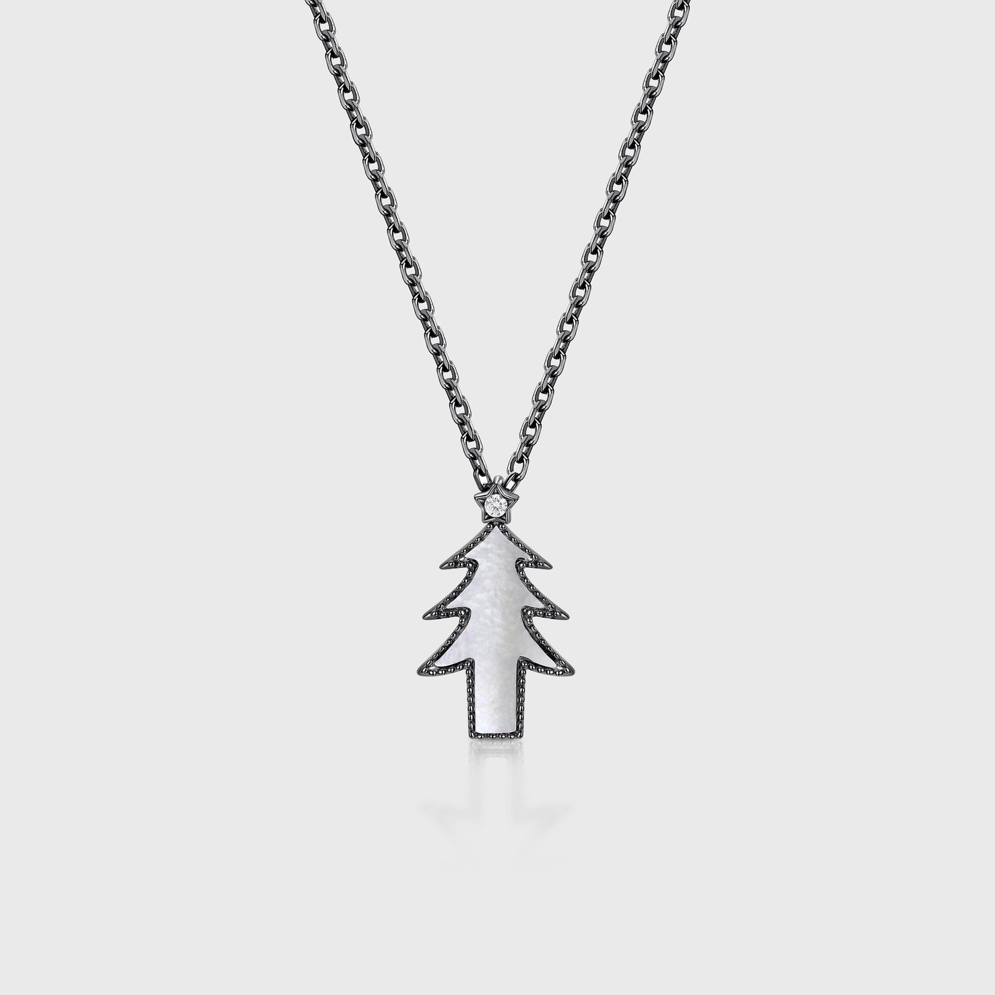 Christmas Tree Pendant Necklace with Moissanite Or Diamonds