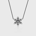 Christmas Snowflake Pendant Necklace with Diamonds