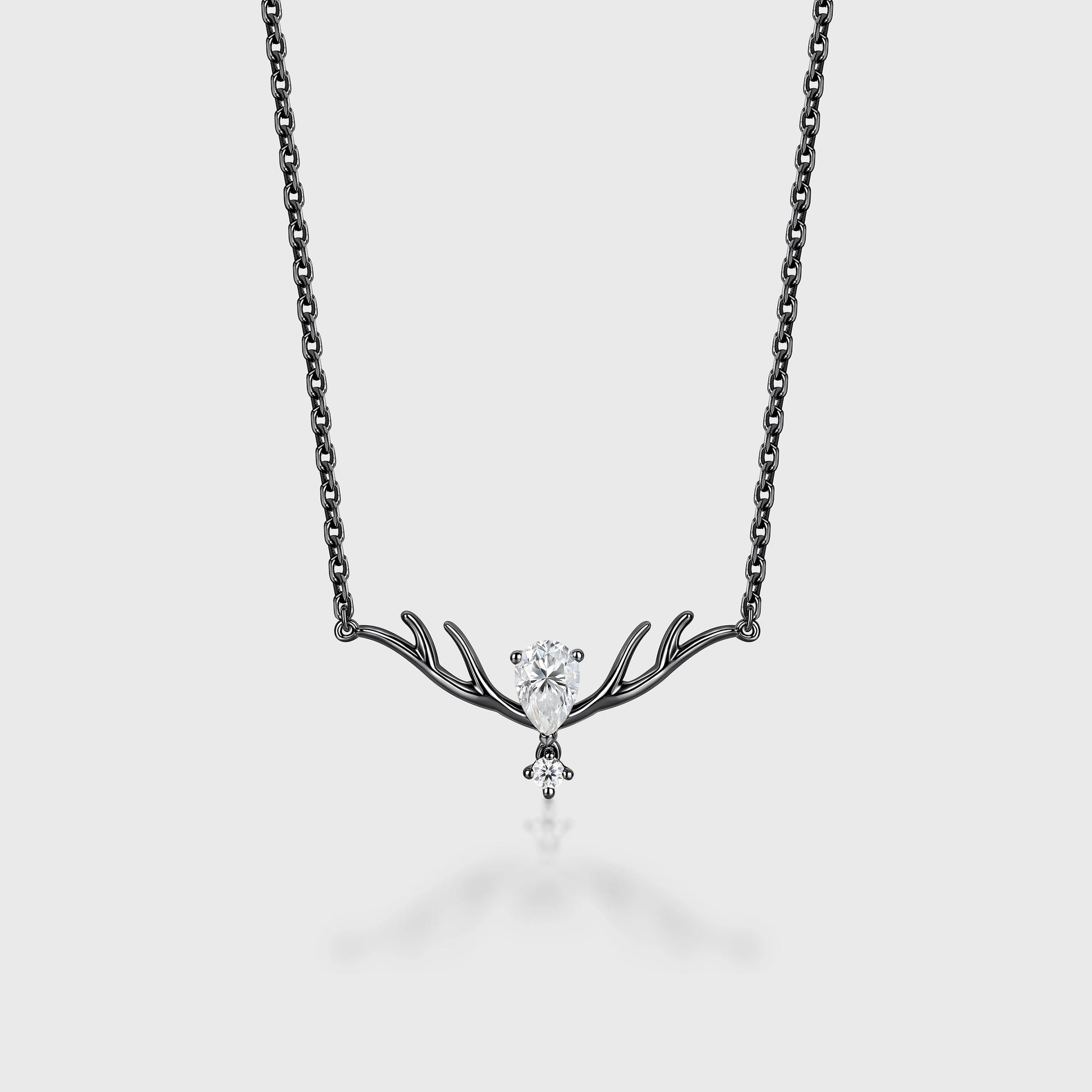 Pear cut Moissanite Pendant Necklace with Moissanite or Diamonds