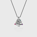 Christmas Tree  Pendant Necklace with Mix stones