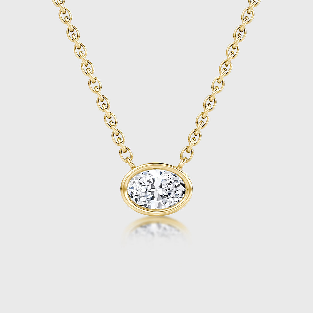 1.0 Carat Oval Cut Lab grown diamond Pendant Necklace