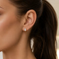 Emerald cut Lab grown Diamonds Hoop Earrings Set