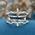 Double Moss Agate | Diamonds Curved Wedding Band