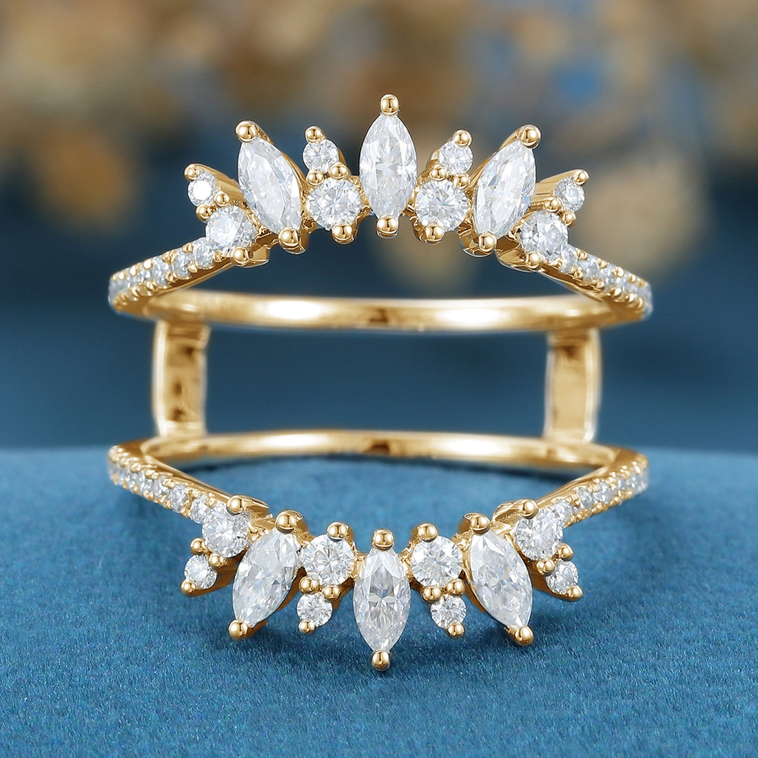 Double Marquise cut Moissanite | Diamond Enhancer Wedding Bands