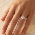 1.0CT~5.0CT Pear cut Lab grown Diamond Luxury Pave Leaf Engagement Ring