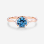 Round cut London Blue Topaz Engagement ring