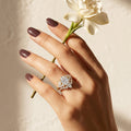 1.0CT~5.0CT Oval cut Lab grown Diamond Cluster Engagement Ring Set
