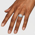 1.0CT~5.0CT Emerald cut Lab grown Diamond Cluster Engagement Ring Set