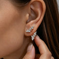Multi Shape Lab grown Diamonds Antique Cluster Drop Earrings Set