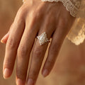 1.0CT~5.0CT Marquise cut Lab grown Diamond Halo Engagement Ring