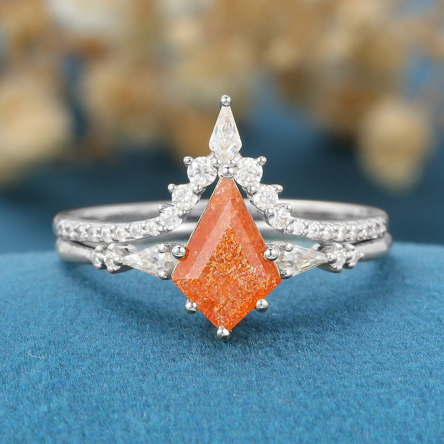 Kite Cut Sunstone Wedding Bridal Set