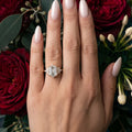 1.0CT~5.0CT Emerald cut Lab grown Diamond Halo Engagement Ring