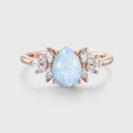 Pear cut Opal Cluster Engagement ring