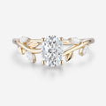 1.5 Carat Vintage Oval cut Moissanite leaf Engagement Ring