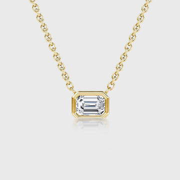 1.0 Carat Emerald Cut Lab grown diamond Pendant Necklace