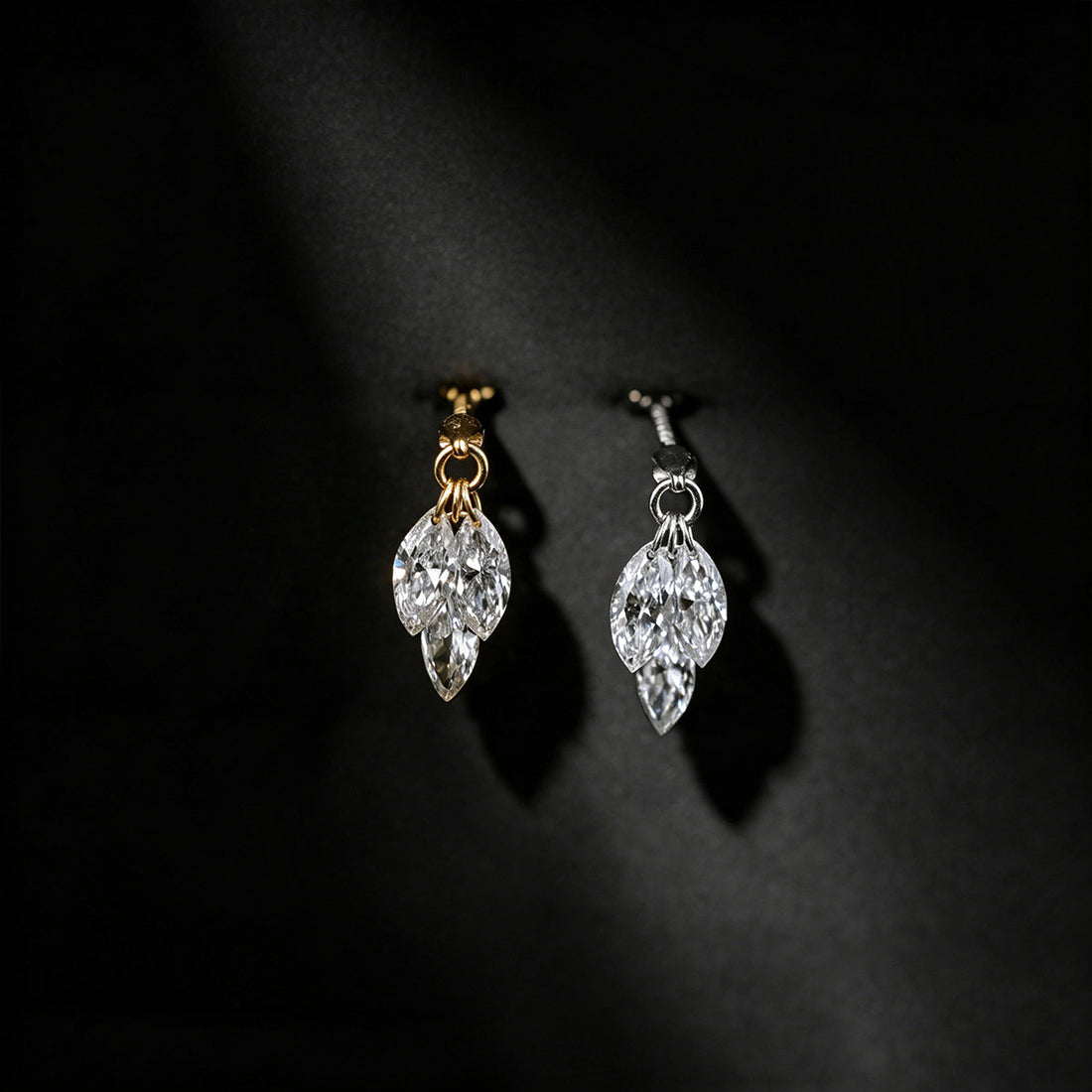 Triple Marquise Lab grown Diamonds Earrings Set