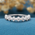 Pear cut Moissanite | Diamond Half Eternity Wedding Band