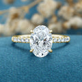 3.0Carat Oval cut Lab-grown diamond Solid gold Engagement Ring