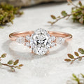 1.0CT~5.0CT Oval cut Lab grown Diamond Cluster Engagement Ring
