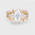 1.5Carat Oval Moissanite Cluster Engagement ring Bridal Set (Copy)