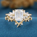 Emerald cut Lab Grown Diamond Wedding bridal set