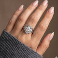 1.0CT~5.0CT Pear cut Lab Grown Diamond Cluster Ring Set, Minimalist Everyday Stackable Seta