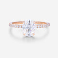 1.5Carat Oval cut Moissanite half eternity Engagement ring