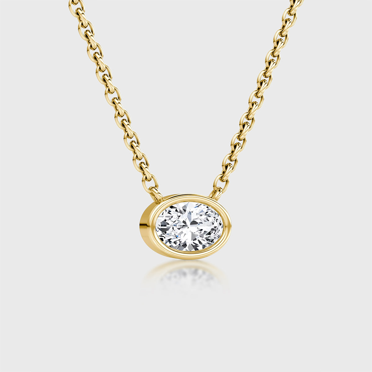 1.0 Carat Oval Cut Lab grown diamond Pendant Necklace