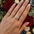 1.0CT~5.0CT Emerald cut Lab grown Diamond Halo Engagement Ring