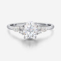 Oval cut Moissantie Cluster Engagement ring