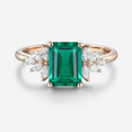 1.7Ctw  Emerald cut Lab Emerald Engagement Ring