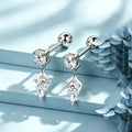 Kite cut Lab grown Diamonds Minimalist Drop Earrings Set